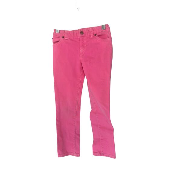 Lilly Pulitzer Girls Pants Pink Stretch Basic Elephant Embroidered Size 6 - Picture 1 of 12